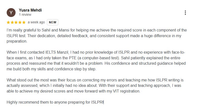 Yusra Mehdi — Google review
